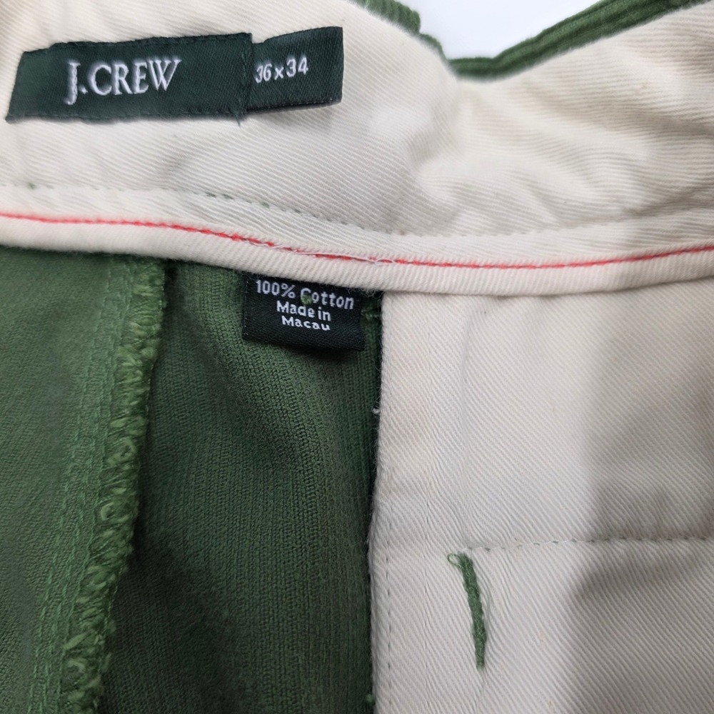 J Crew Mens Green Corduroy Bulldog Embroidered Pants Size 36x34 - Picture 5 of 6